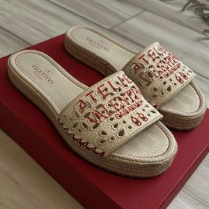 Valentino atelier slide espadrillas size 7.5